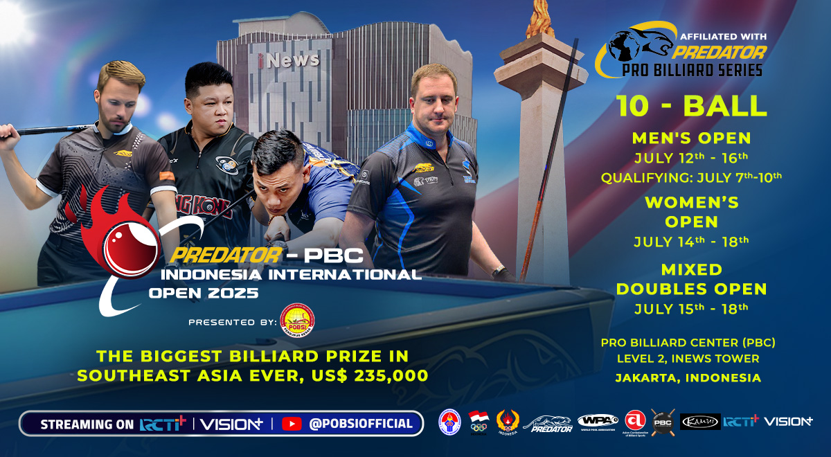 Resmi! Turnamen Biliar Bergengsi Predator PBC Indonesia International Open 2025 Digelar Juli 2025